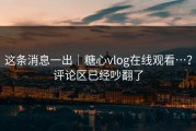 这条消息一出｜糖心vlog在线观看…？评论区已经吵翻了